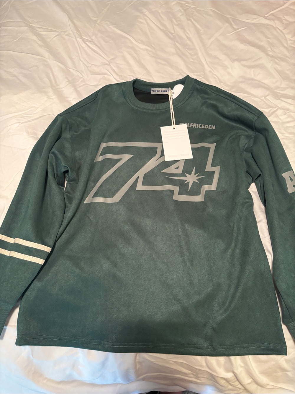 Aelfric Eden Dark Green Long Sleeve Graphic '74' Shirt